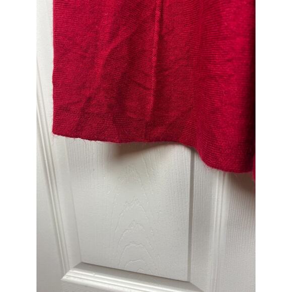 Jones New York Red Cable Knit Short Sleeve Drape V-neck sweater dress Medium - Picture 7 of 9